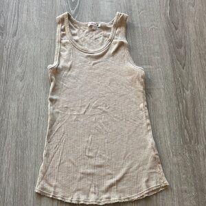 Sundry Ribbed Tank Top - Light Tan